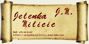 Jelenka Miličić vizit kartica